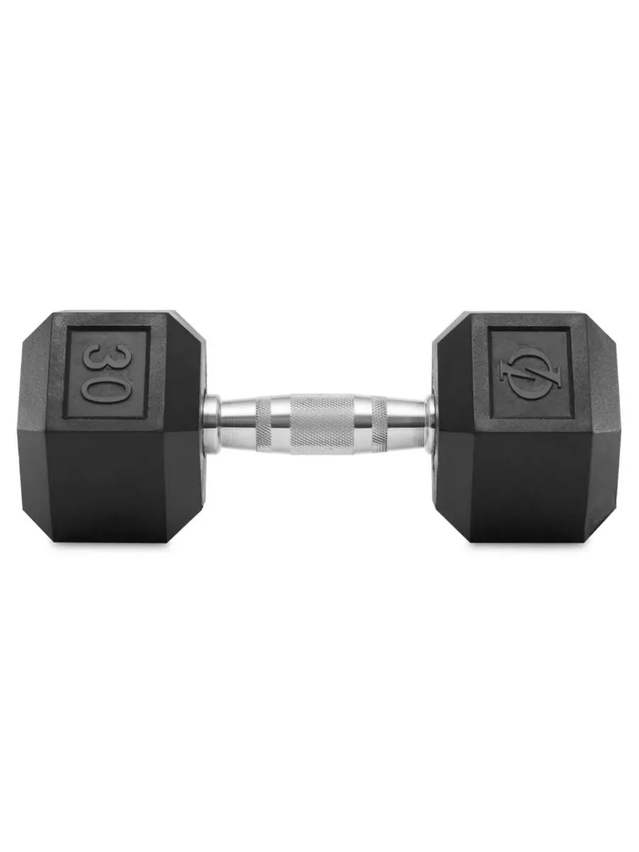Гантель с шестигранным стержнем и резиновым покрытием, вес 14 кг Philosophy Gym — изображение 6 из 6, черный