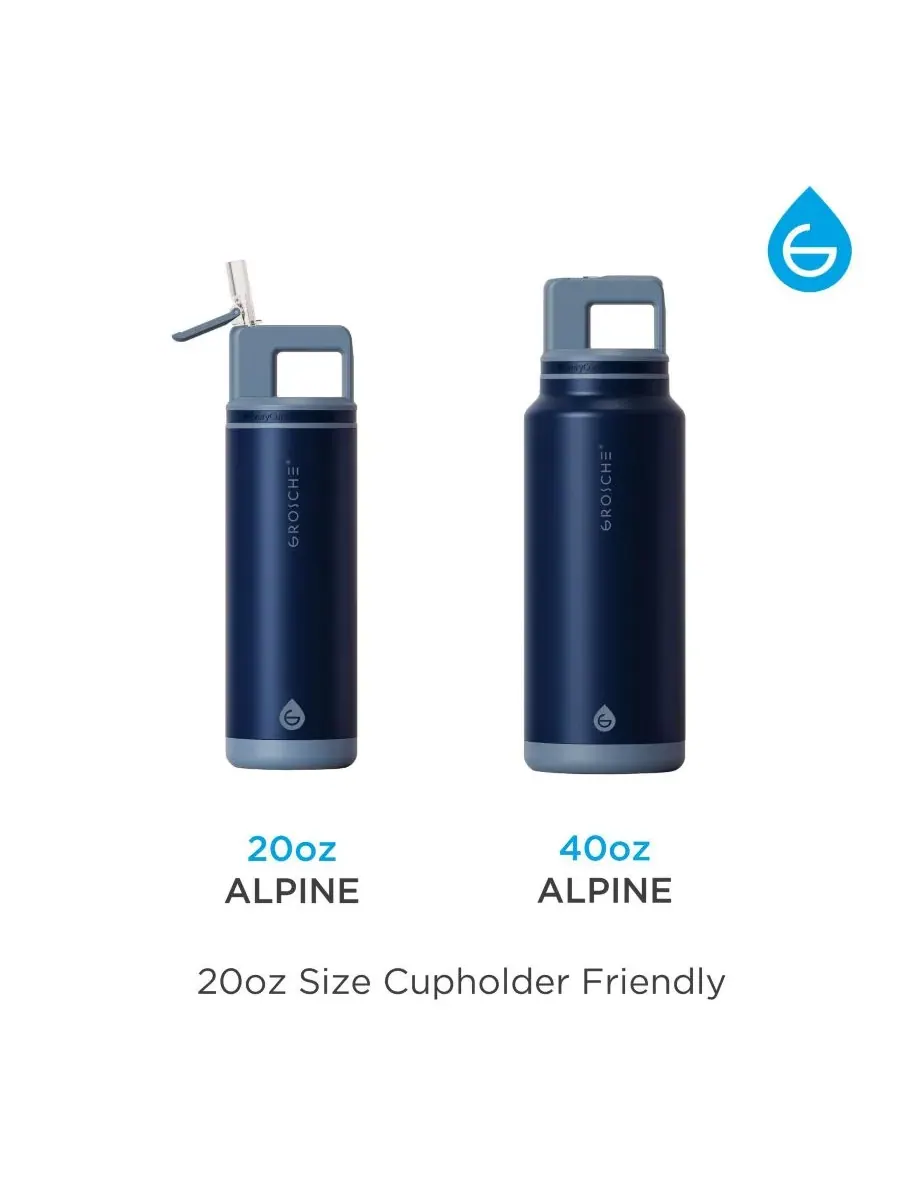 Термос Alpine Flip 'N Sip с трубочкой, 0,6 л, 2 шт Grosche — изображение 2 из 10, синий