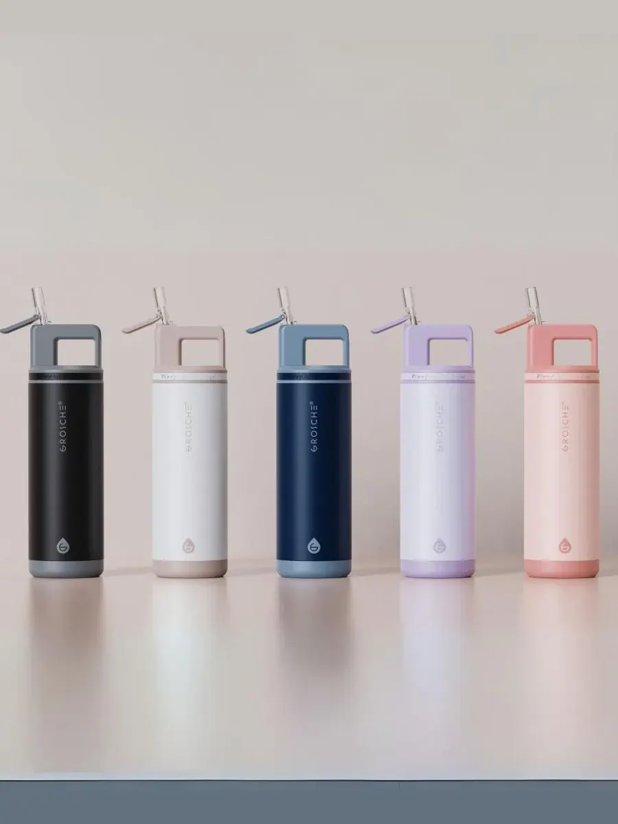 Термос Alpine Flip 'N Sip с трубочкой, 0,6 л, 2 шт Grosche — изображение 8 из 10, фиолетовый