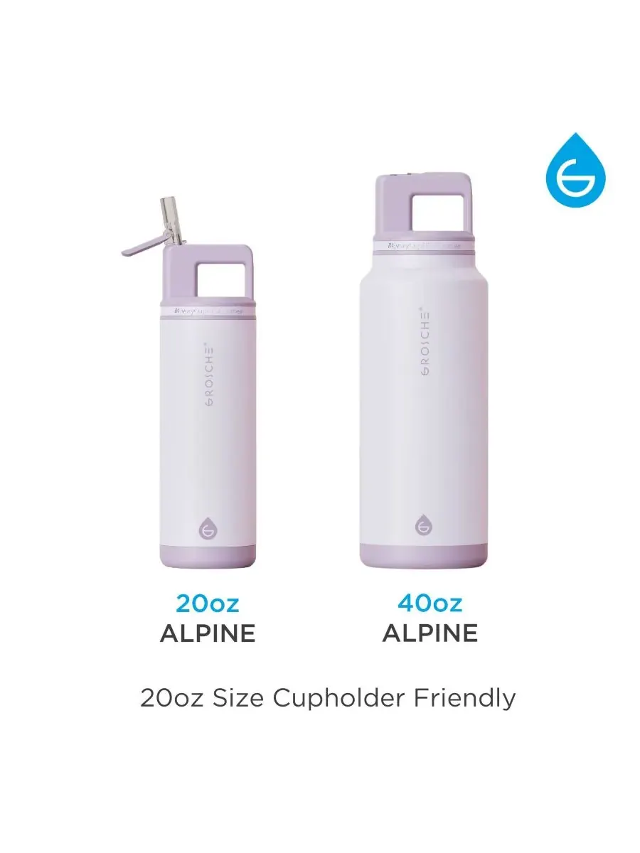 Термос Alpine Flip 'N Sip с трубочкой, 1 л (2 шт.) Grosche — изображение 10 из 10, розовый