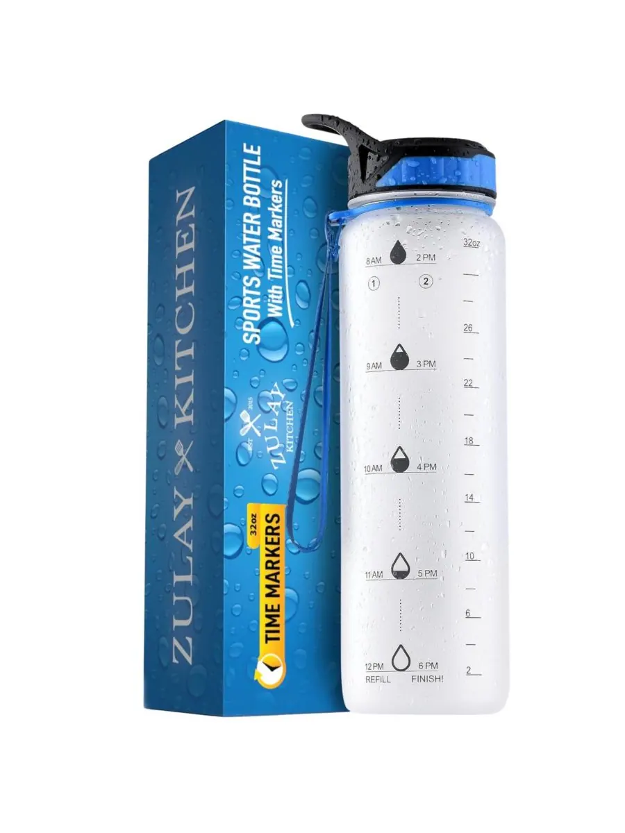 Бутылка для воды Hydration Nation с отметкой времени, 955 мл (32 унции) Zulay Kitchen
