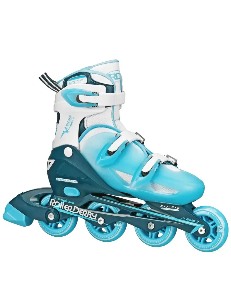 Роликовые коньки V-Tech 500 для женщин, размер Large (6-9) Roller Derby — синий