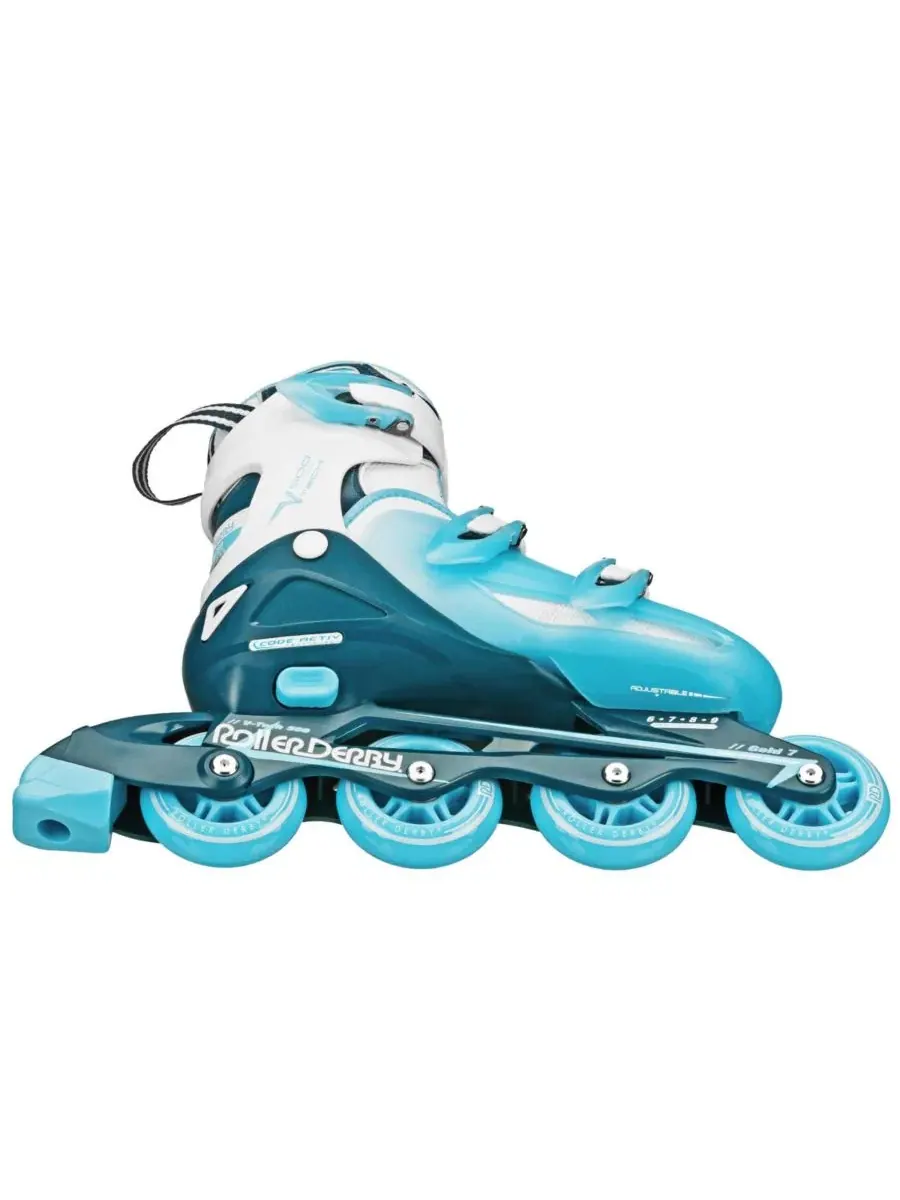 Роликовые коньки V-Tech 500 для женщин, размер Large (6-9) Roller Derby — изображение 4 из 5, белый/синий