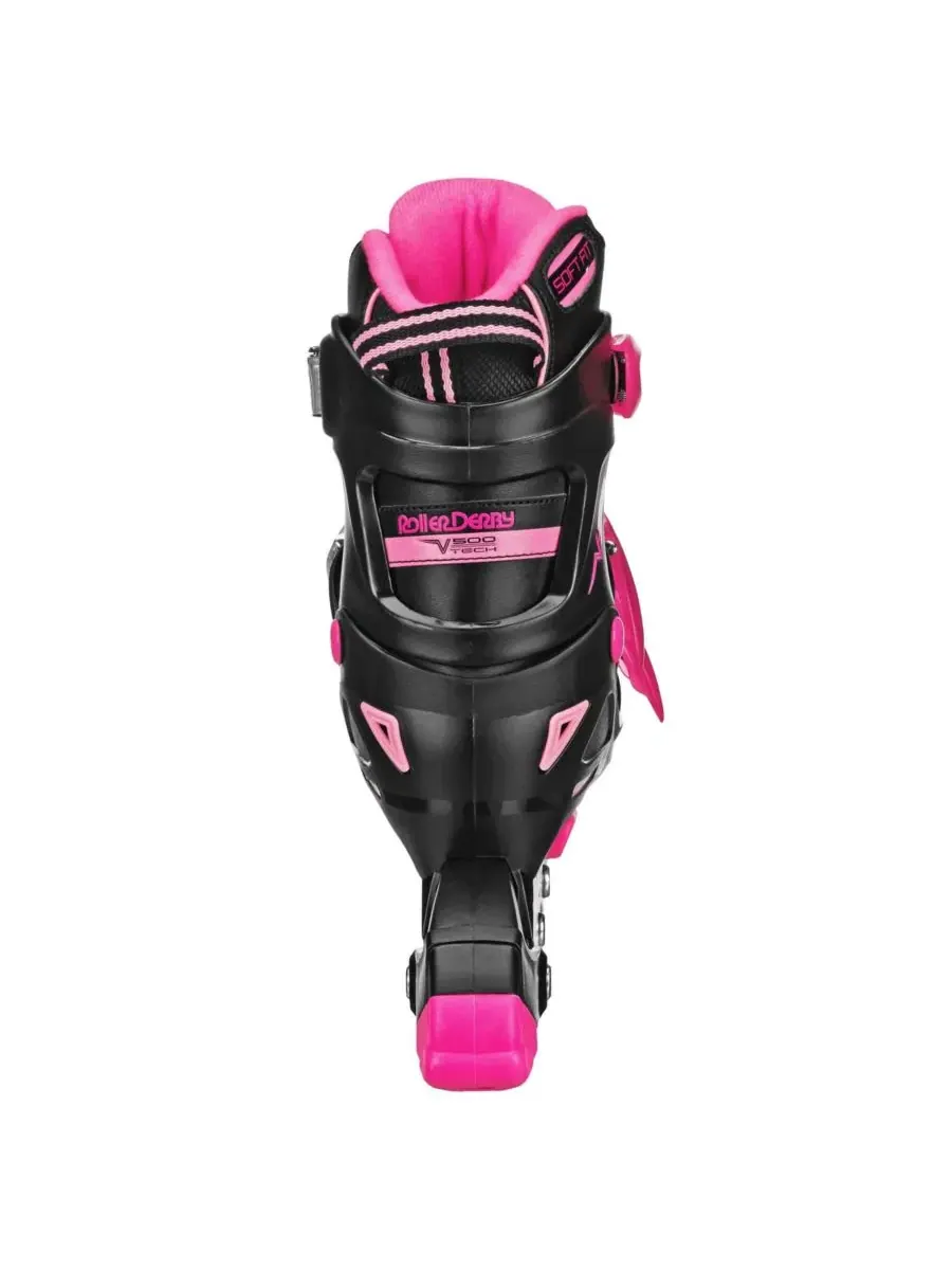 Роликовые коньки V-Tech 500 для женщин, размер Large (6-9) Roller Derby — изображение 3 из 5, черный/розовый