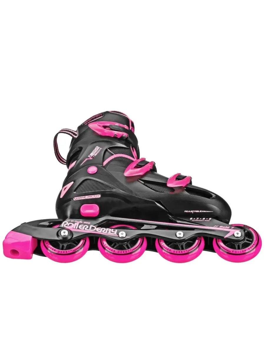 Роликовые коньки V-Tech 500 для женщин, размер Large (6-9) Roller Derby — изображение 5 из 5, черный/розовый