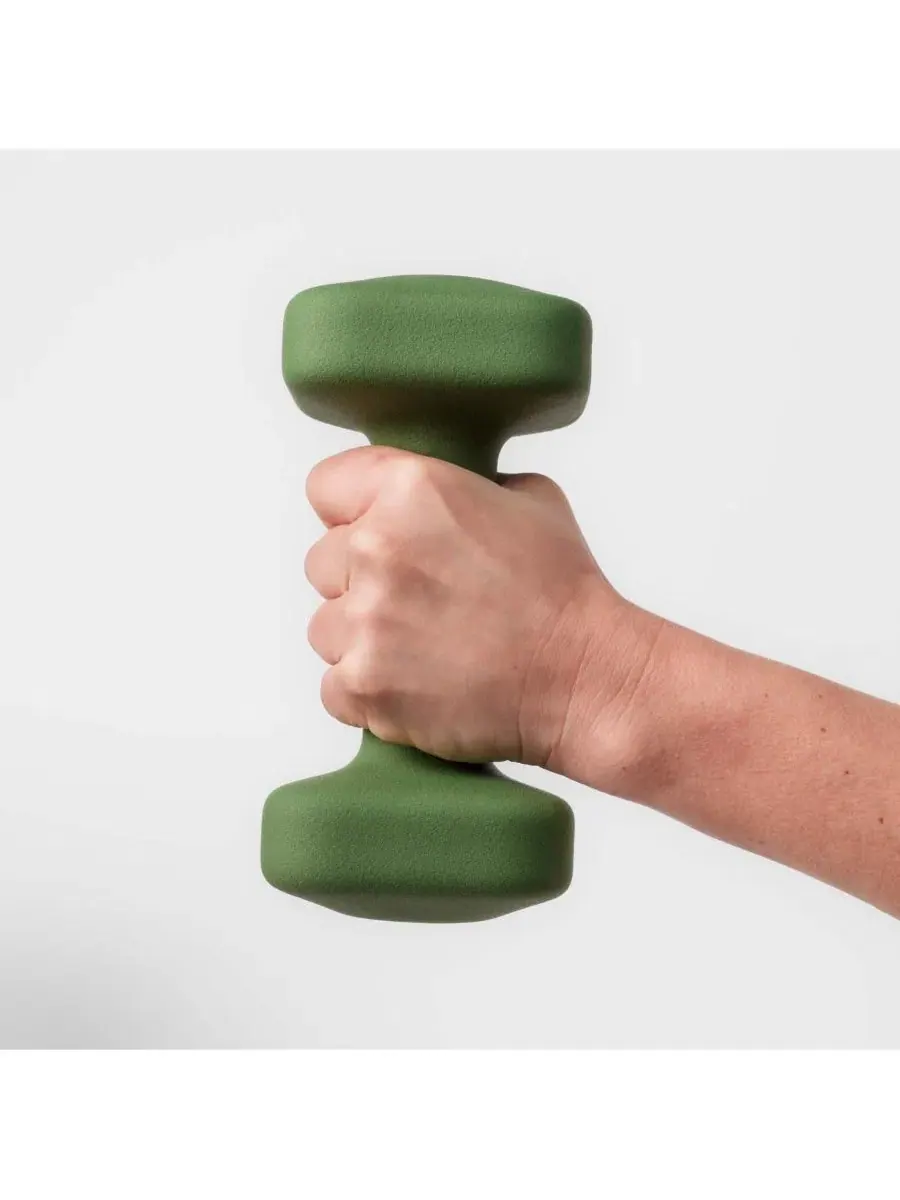 Гантели SafeGrip среднего размера с легкой стойкой - 5, 8, 10, 5 кг Wegym — изображение 4 из 5, лесной