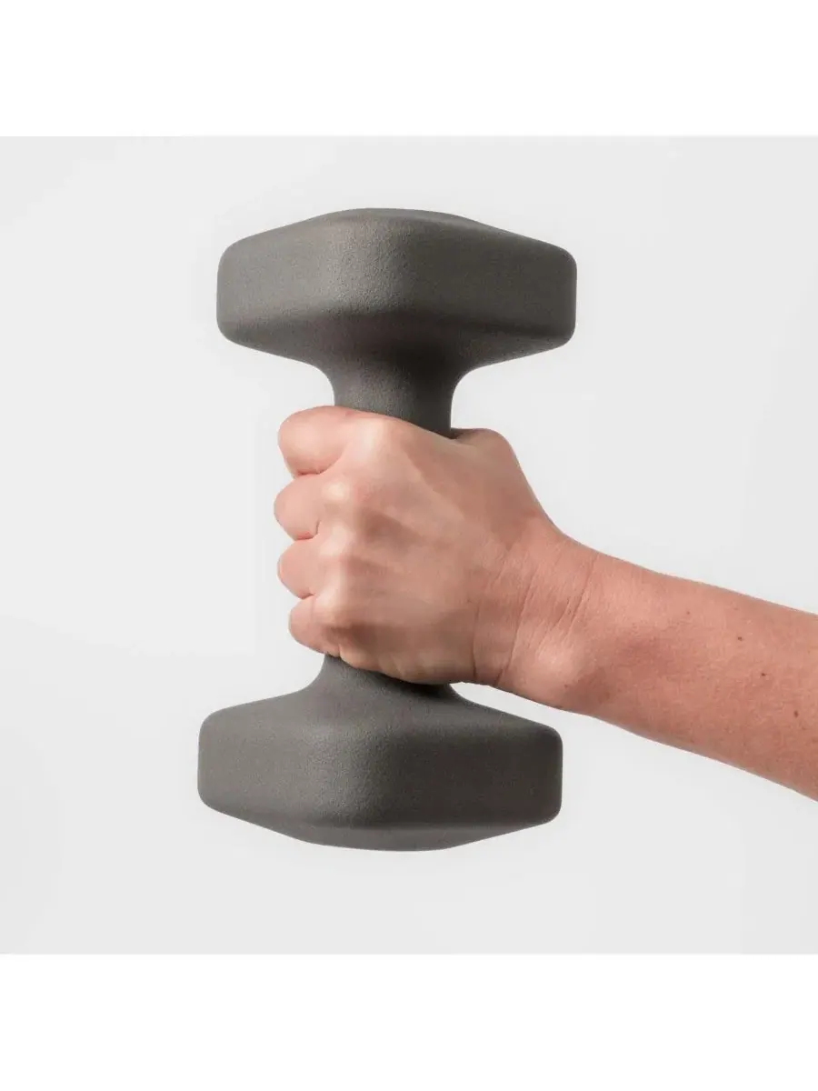 Гантели SafeGrip среднего размера с легкой стойкой - 5, 8, 10, 5 кг Wegym — изображение 4 из 4, серый