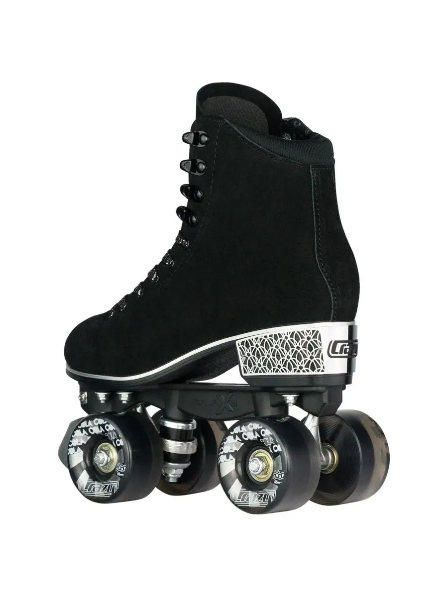 Роликовые коньки Evoke для женщин - стильные замшевые квадроконьки Crazy Skates — изображение 3 из 3, черный