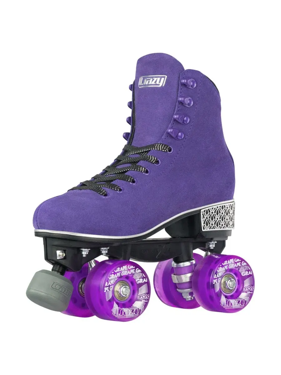 Роликовые коньки Evoke для женщин - стильные замшевые квадроконьки Crazy Skates — фиолетовый