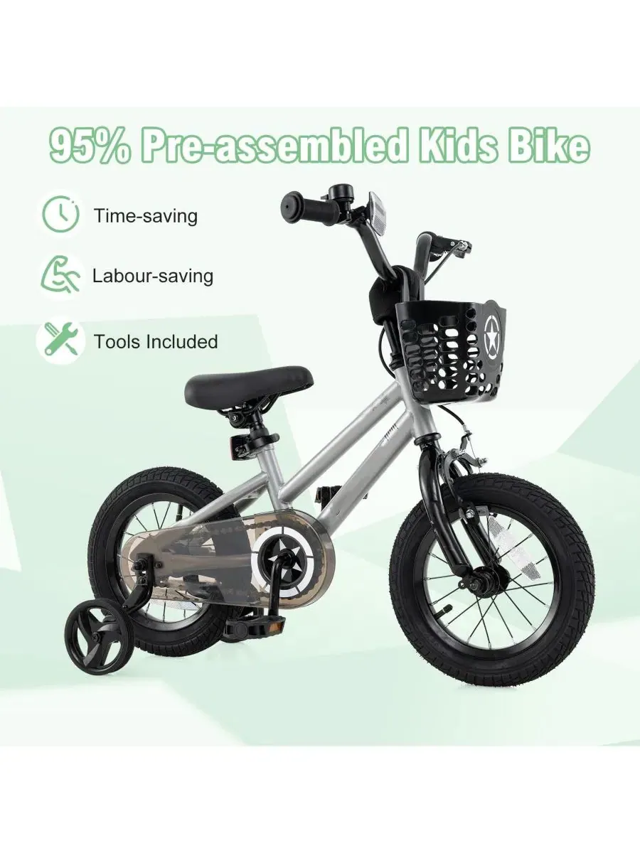 Детский велосипед с регулируемой рамой и прозрачной защитой цепи, модель Kids Adjustable Bicycle — изображение 6 из 7