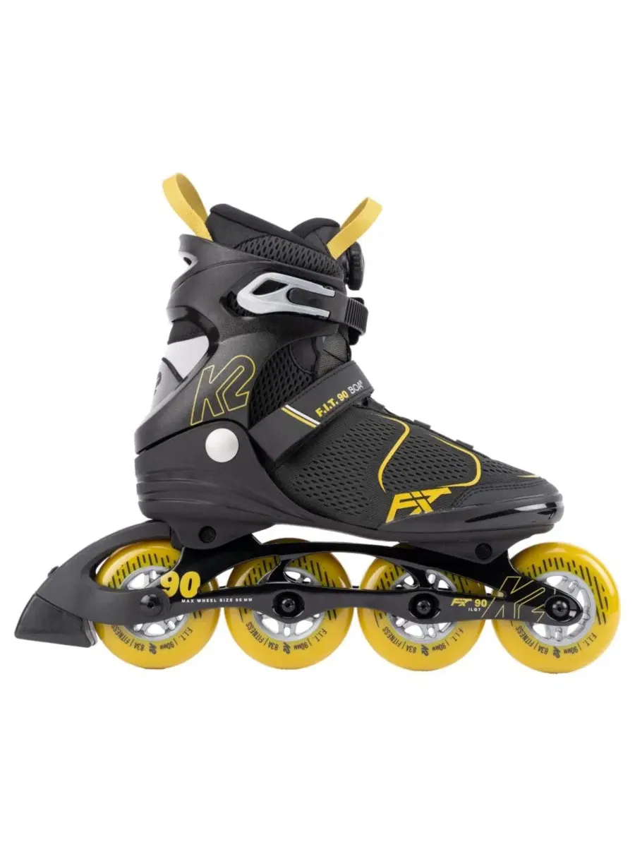 Мужские роликовые коньки FIT 90 Boa серого цвета K2 — изображение 2 из 3, серый