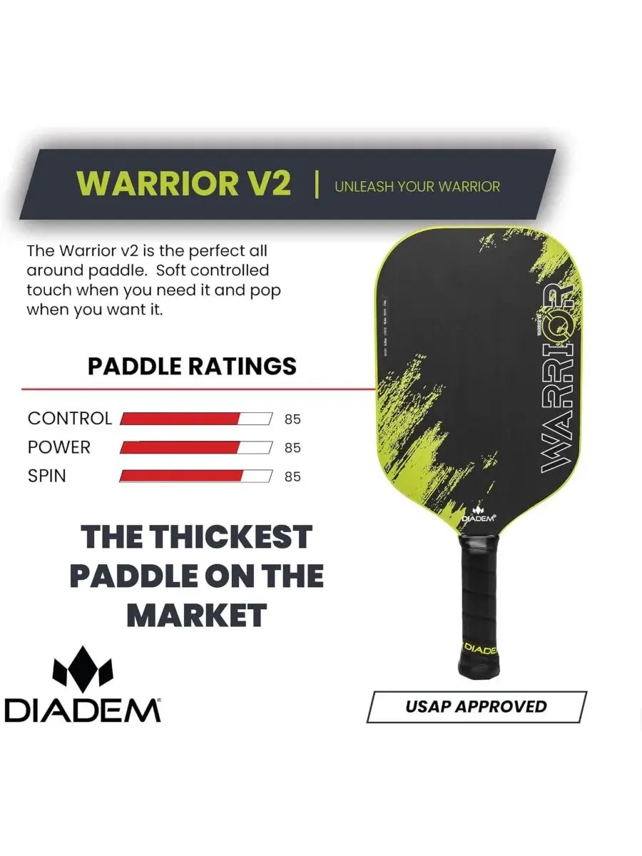 Ракетка для пиклбола Warrior v2 Diadem — изображение 2 из 3, желтый