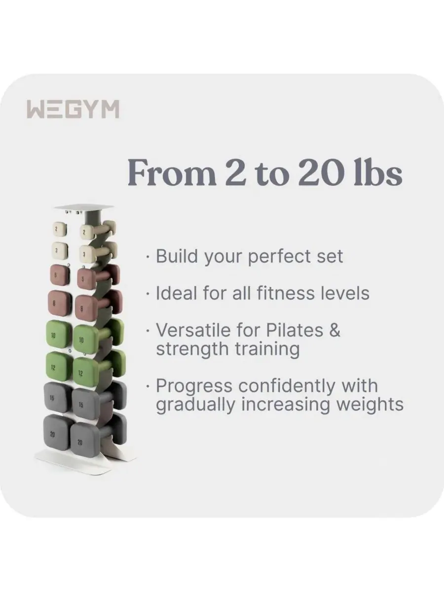 Гантели SafeGrip - 2 кг Wegym — изображение 8 из 11, розовый
