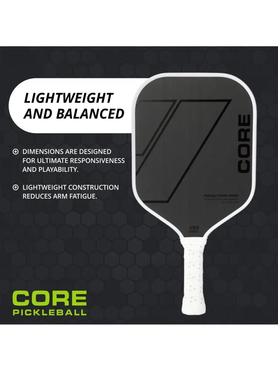 Ракетка для пиклбола CORE Reaction Pickleball Pro MX-1000, Карбоновое волокно T700 Core Pickleball — изображение 2 из 2
