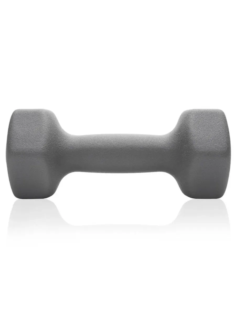 Гантели шестиугольной формы из неопрена, пара 4 кг (общий вес 7 кг ) Philosophy Gym — изображение 6 из 6, серый