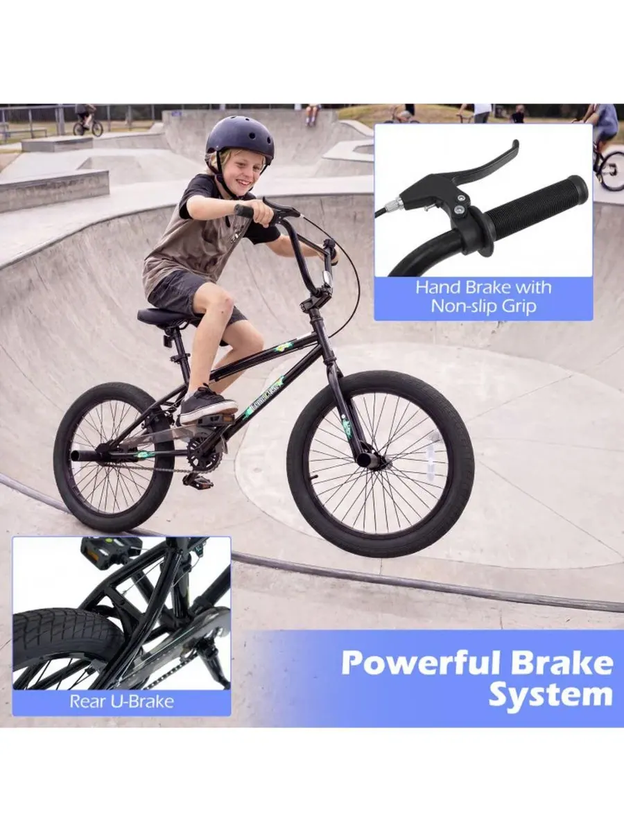 Велосипед BMX HONGGE, 20 дюймов, с 360-градусным рулем — изображение 7 из 11, черный