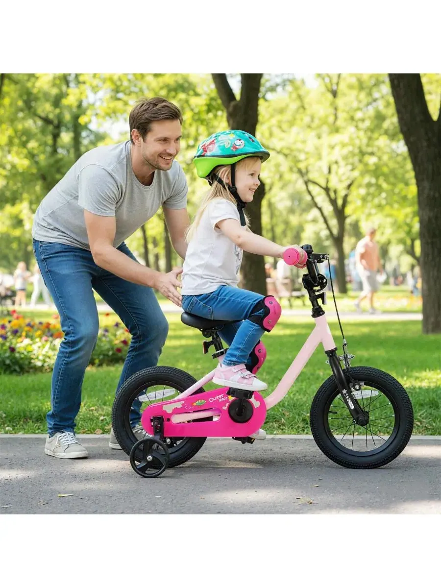 Детский велосипед для мальчиков и девочек 3-7 лет, 30 см — изображение 2 из 8, розовый