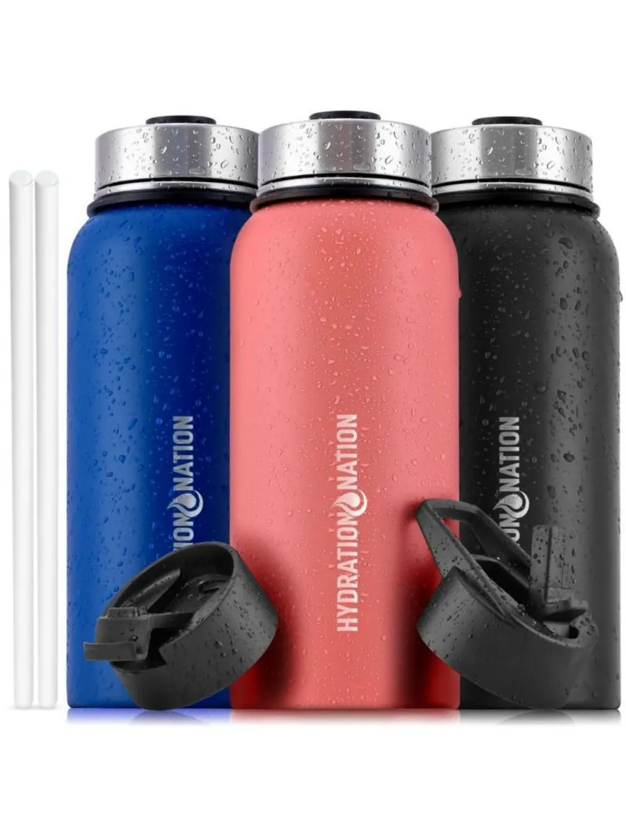 Термос Hydration Nation из нержавеющей стали, 955 мл, вакуумная изоляция Zulay Kitchen — изображение 9 из 9, персиковый