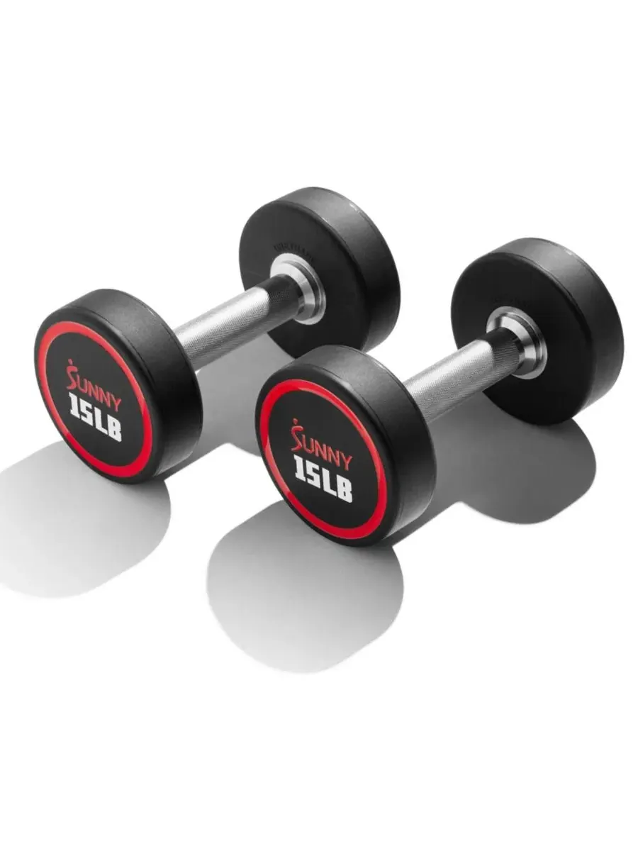 Круглые полиуретановые гантели Signature Style, 7 кг (пара) Sunny Health & Fitness — изображение 1 из 7, черный