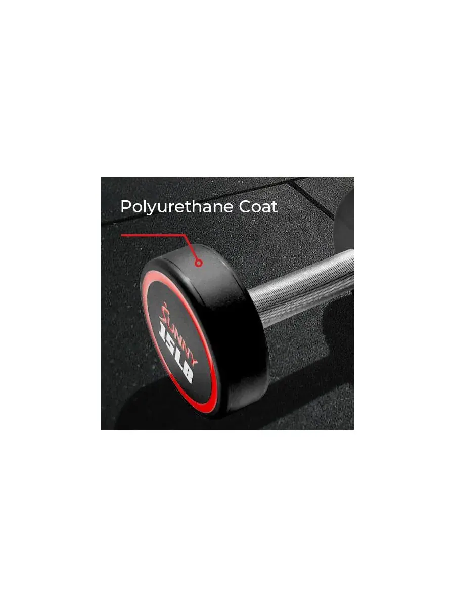Круглые полиуретановые гантели Signature Style, 7 кг (пара) Sunny Health & Fitness — изображение 3 из 7, черный