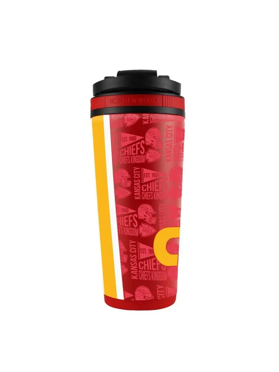 Бутылка для льда из нержавеющей стали 4D с символикой Kansas City Chiefs, 737 г Ice Shaker — изображение 2 из 2