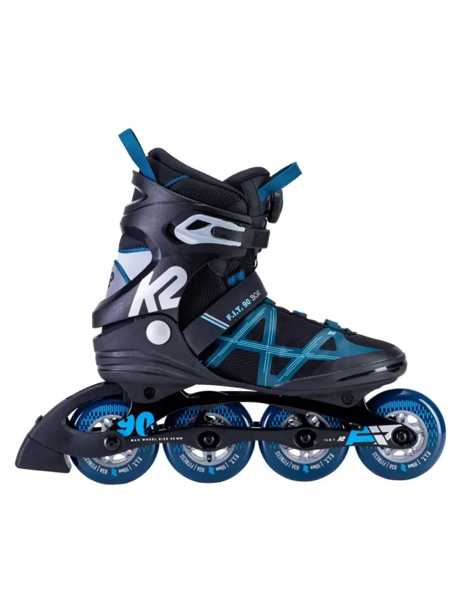 Мужские роликовые коньки FIT 90 Boa K2 — изображение 2 из 3, черный/синий