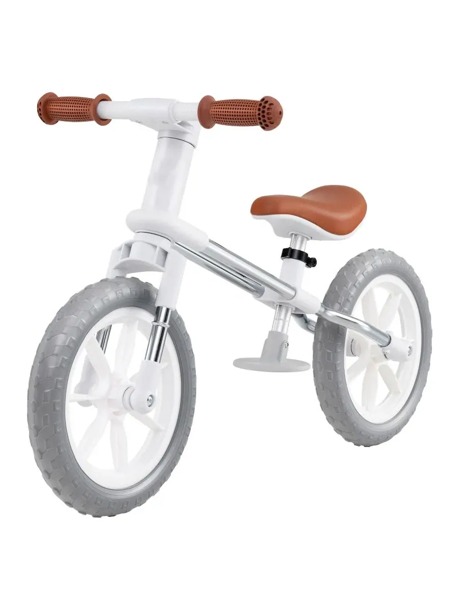 Беговел с регулируемым сиденьем и вращающимся рулем Slickblue — изображение 1 из 8, белый серый