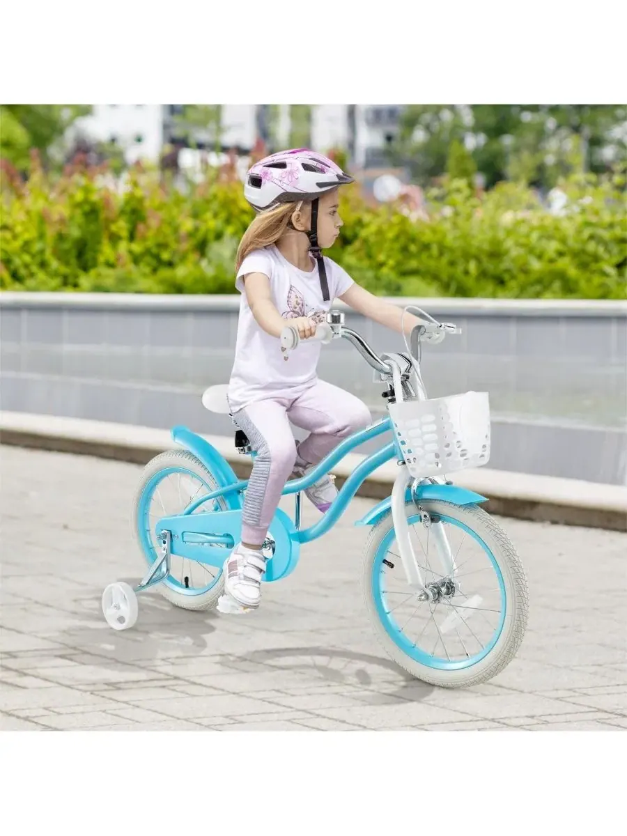 Детский велосипед 16 дюймов с двойными тормозами и регулируемым сиденьем HONGGE — изображение 2 из 9, синий