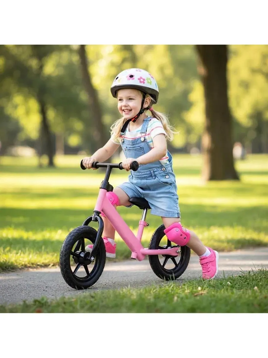 Беговел с пенными шинами 11 дюймов, модель Lightweight Toddler Balance Bike HONGGE — изображение 2 из 11, розовый