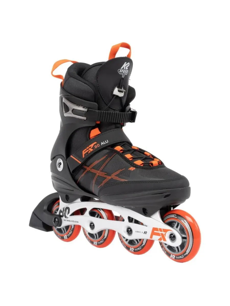 Мужские роликовые коньки FIT 80 ALU черного цвета K2 — изображение 1 из 3, черный/красный