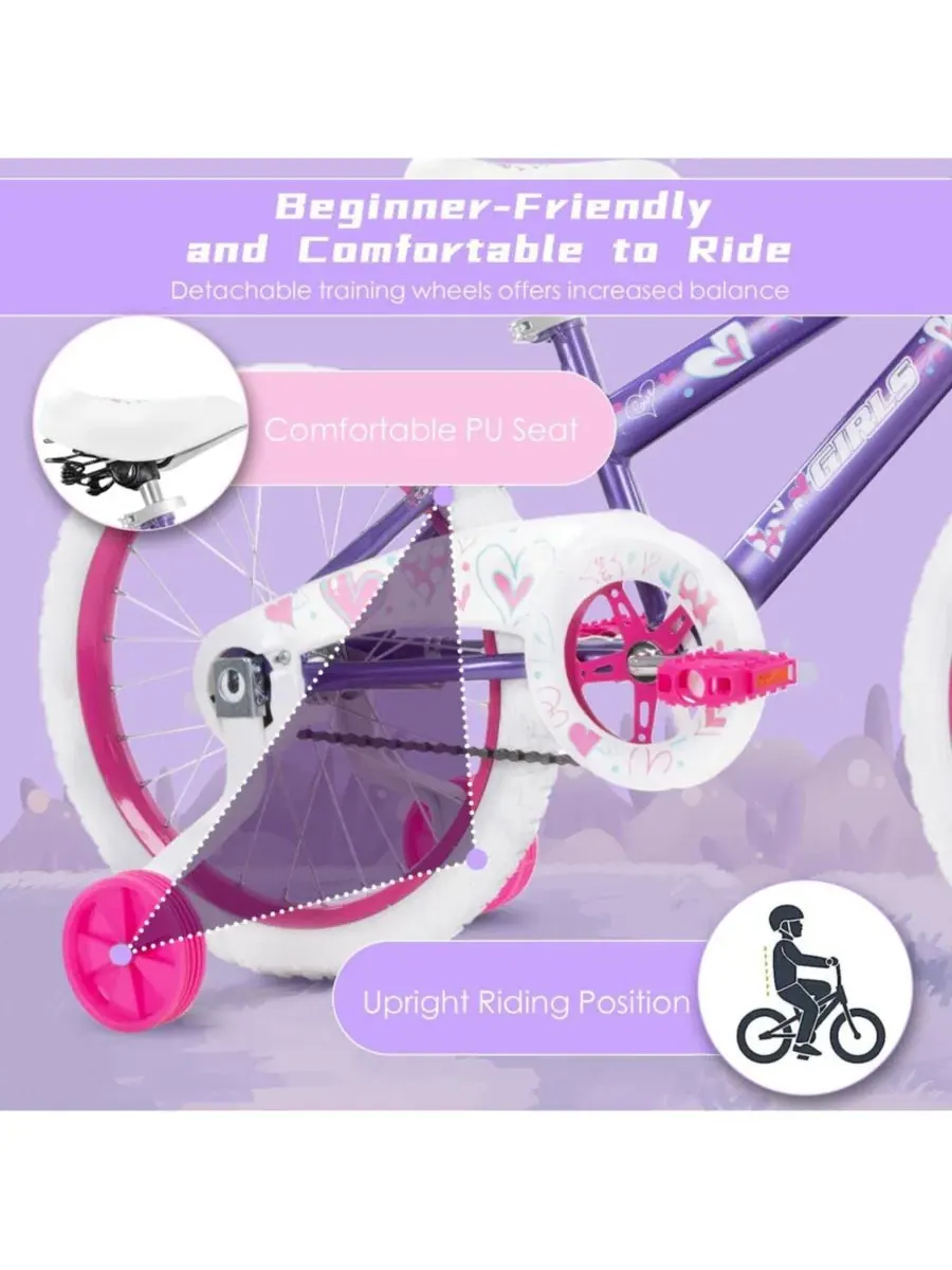 Детский велосипед с принтом, съемные страховочные колеса, модель Kids Bike SUGIFT — изображение 2 из 6, фиолетовый