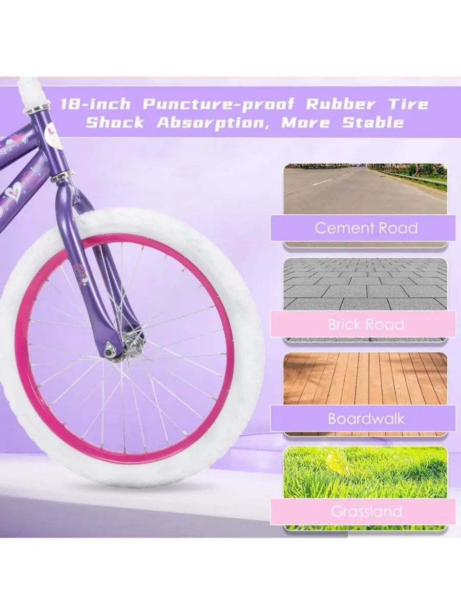 Детский велосипед с принтом, съемные страховочные колеса, модель Kids Bike SUGIFT — изображение 3 из 6, фиолетовый
