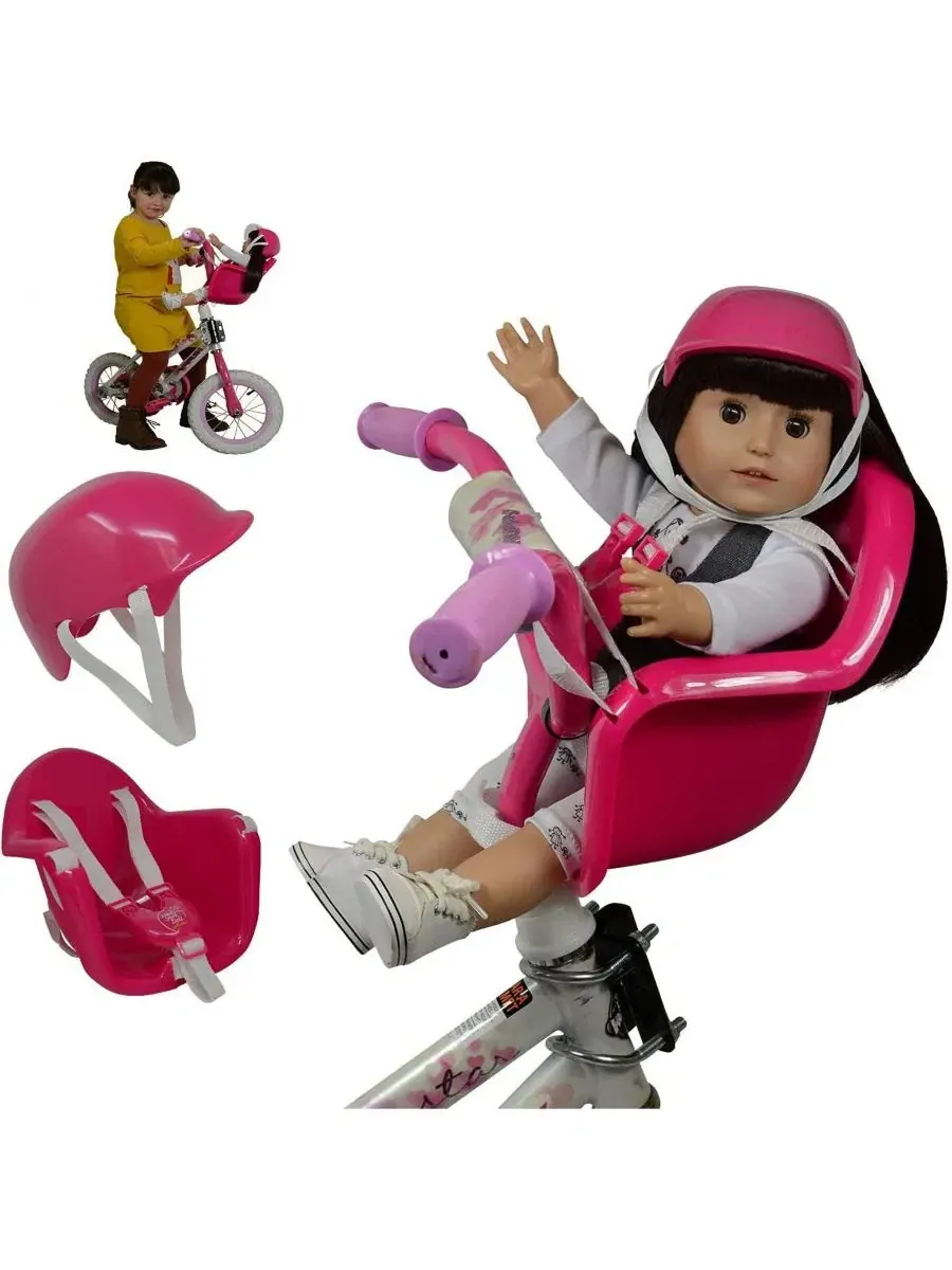 Детское сиденье для велосипеда для кукол и игрушек с шлемом The New York Doll Collection