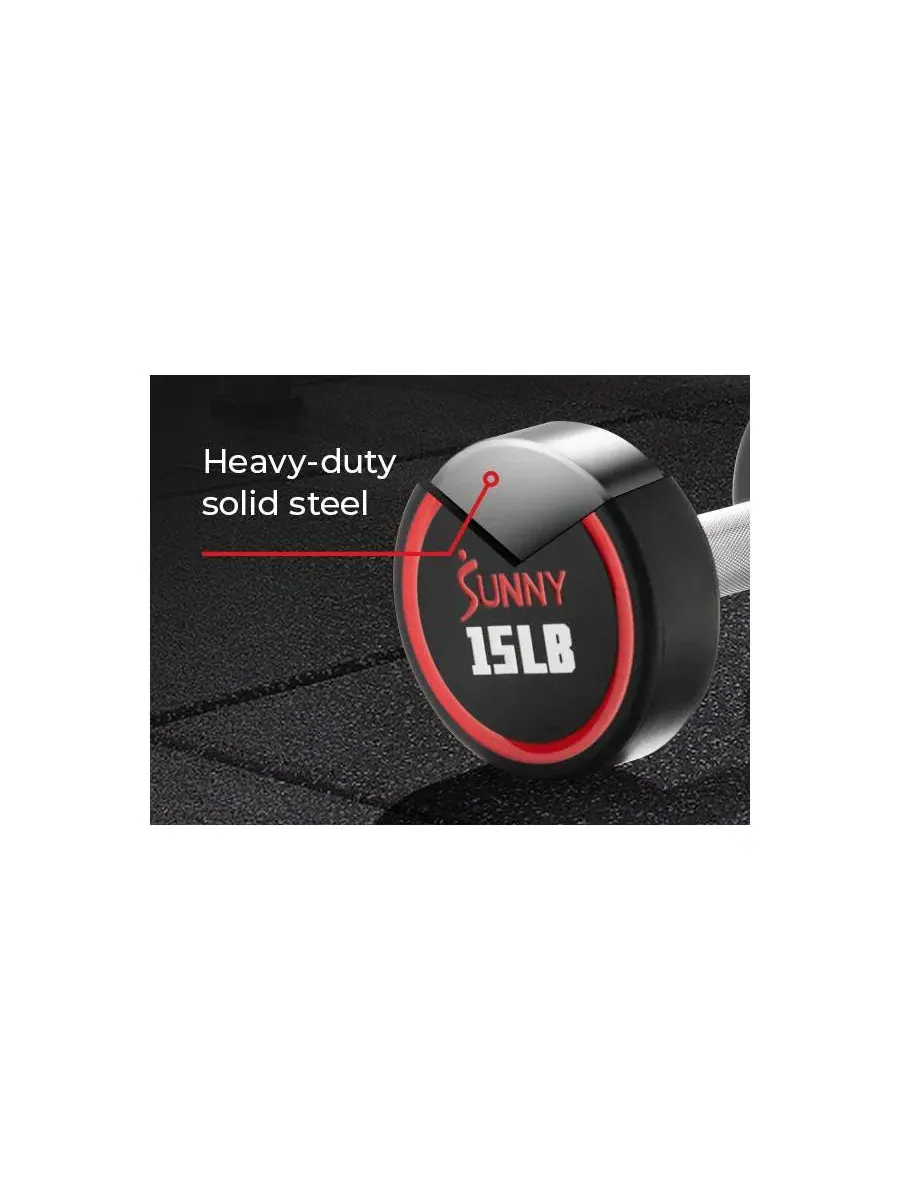 Круглые полиуретановые гантели Signature Style, 2 кг (пара) Sunny Health & Fitness — изображение 5 из 7, черный