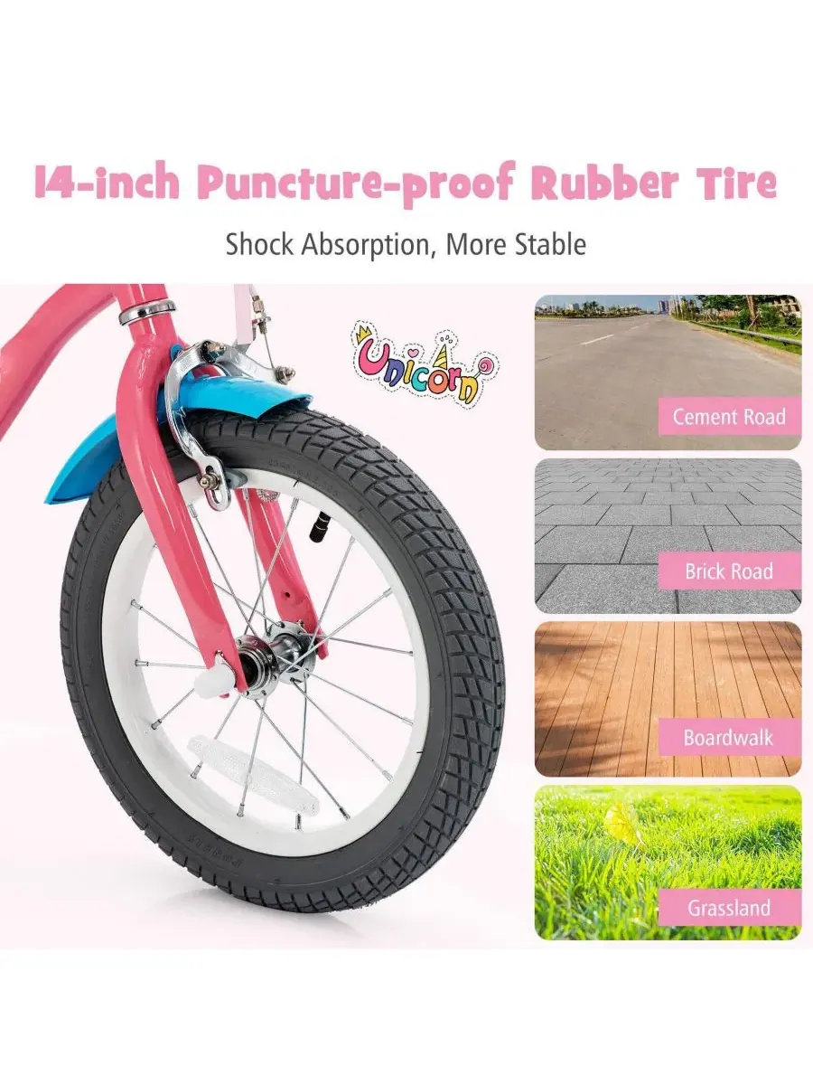 Детский велосипед с корзиной и кукольным сиденьем Mecale — изображение 9 из 9, розовый