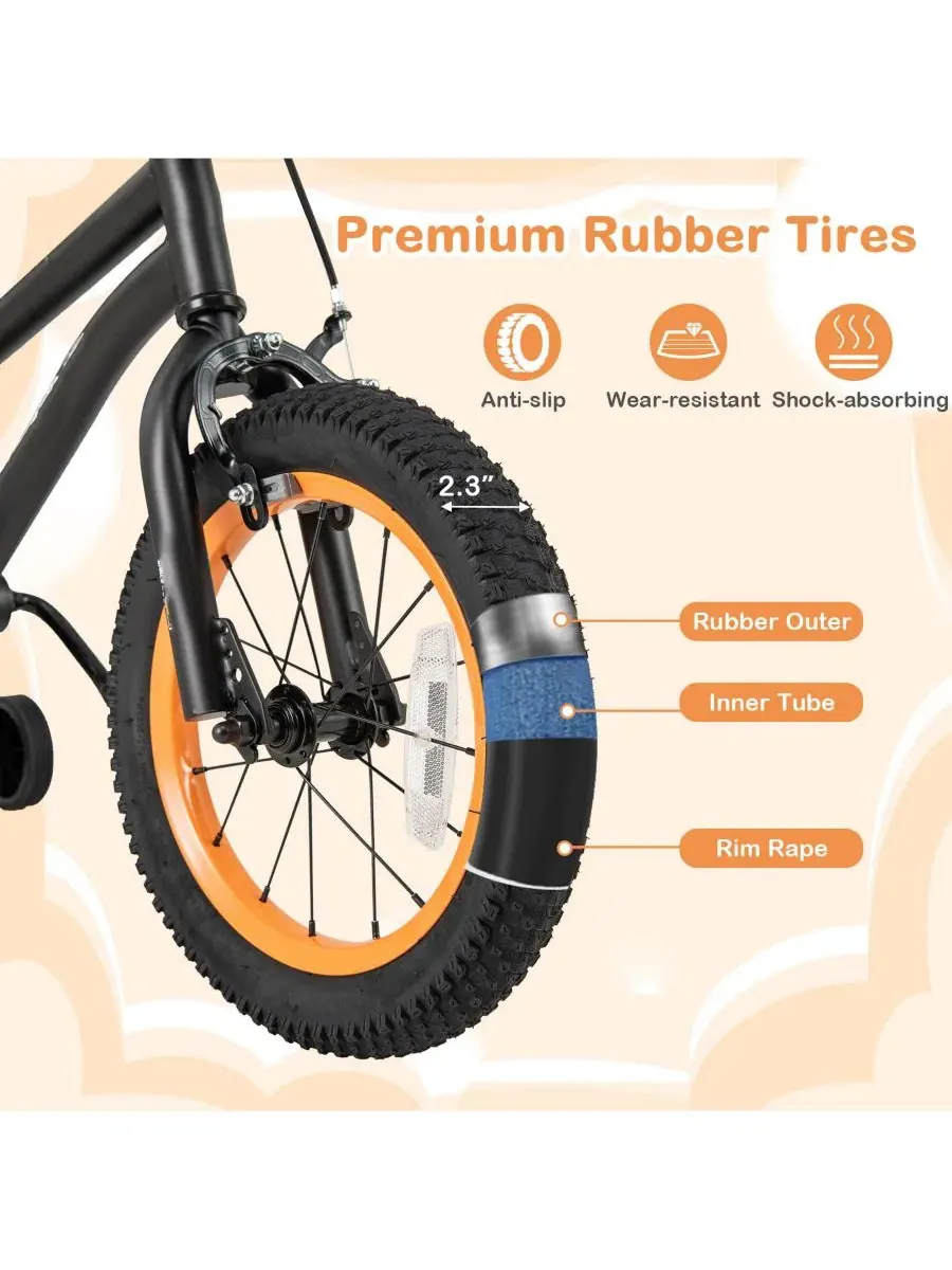 Детский велосипед Sport Bike с регулируемым сиденьем Slickblue — изображение 3 из 7, черный