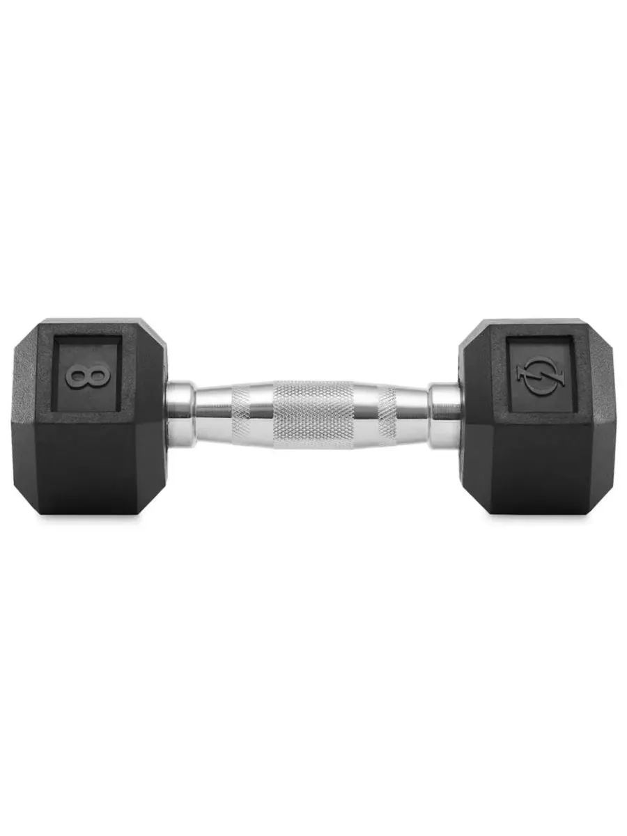 Гантели с шестигранным стержнем и резиновым покрытием, пара, 4 кг Philosophy Gym — изображение 2 из 6, черный