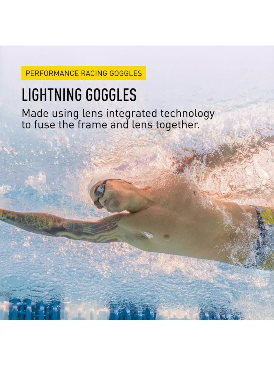Защитные очки Lightning Goggles - спортивные, регулируемые, черно-дымчатые Finis — изображение 3 из 3, черный