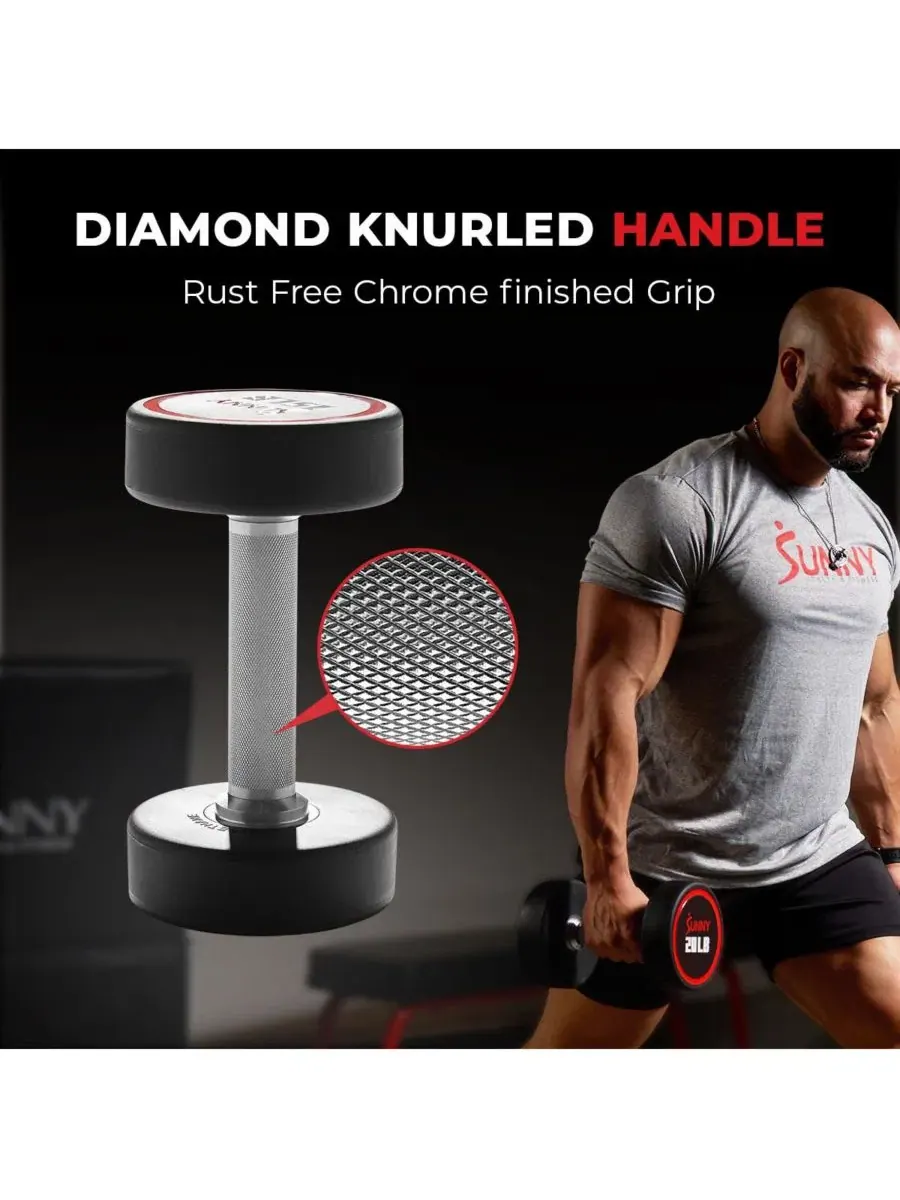 Круглые полиуретановые гантели Signature Style, 14 кг Sunny Health & Fitness — изображение 4 из 6, черный