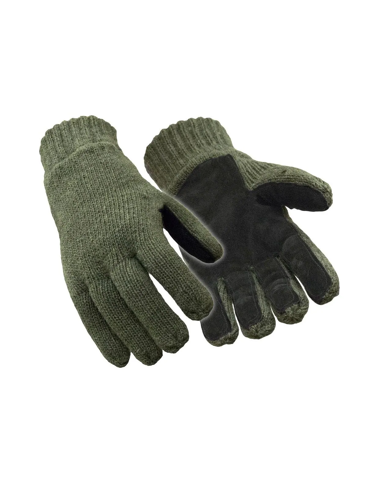 Утепленные шерстяные перчатки с флисовой подкладкой и кожаной ладонью RefrigiWear