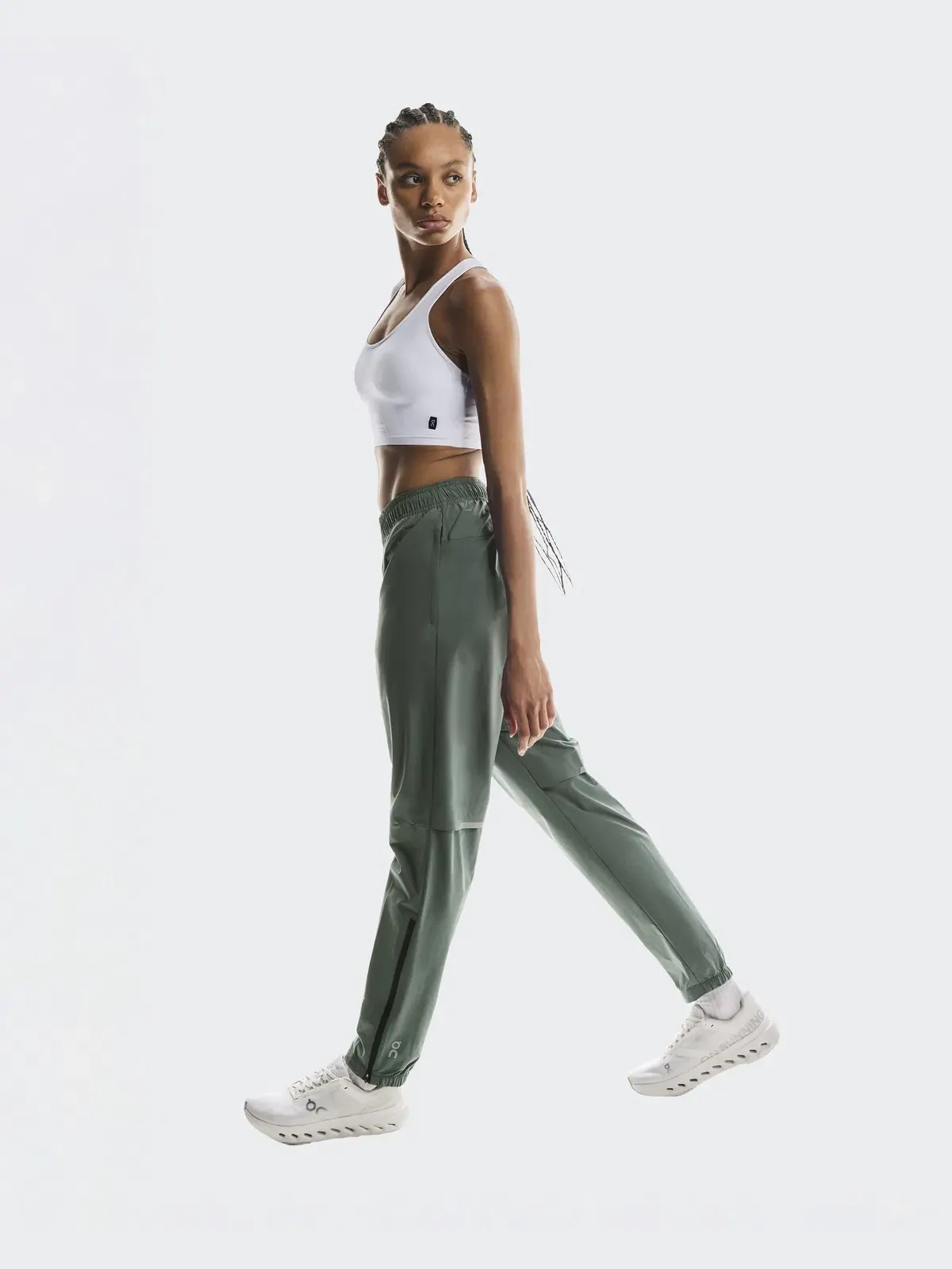 Женские брюки для бега с эластичным поясом Core Pants On Olive — 4