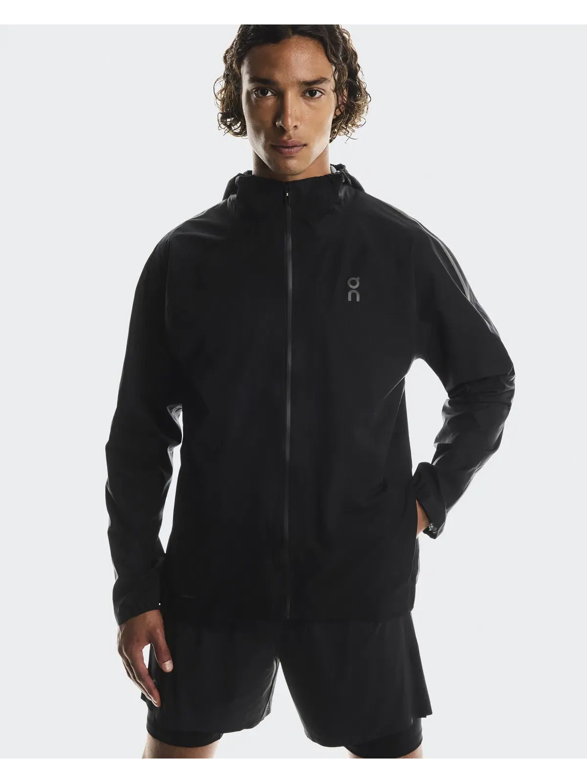 Мужская куртка беговая водостойкая с капюшоном Performance Jacket Waterproof On — 4
