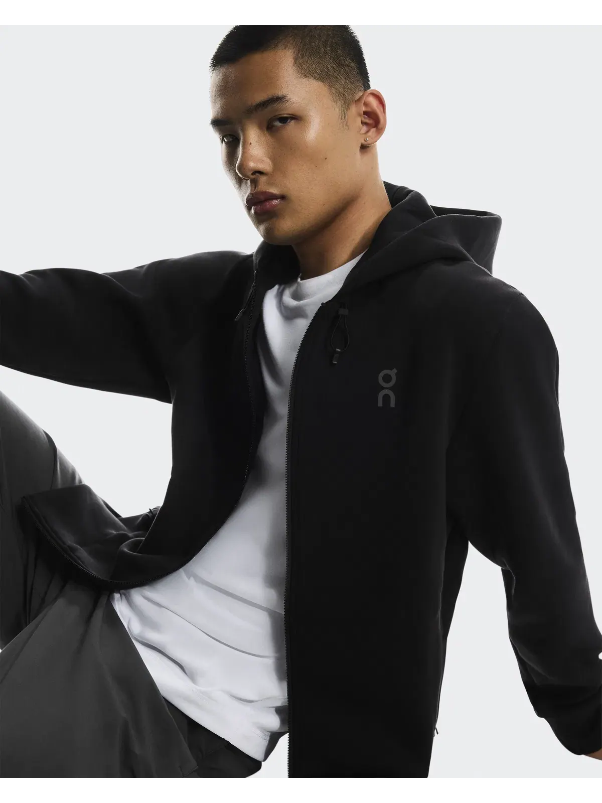 Мужское худи на молнии с карманами Focus Tech Zip Hoodie On — 7
