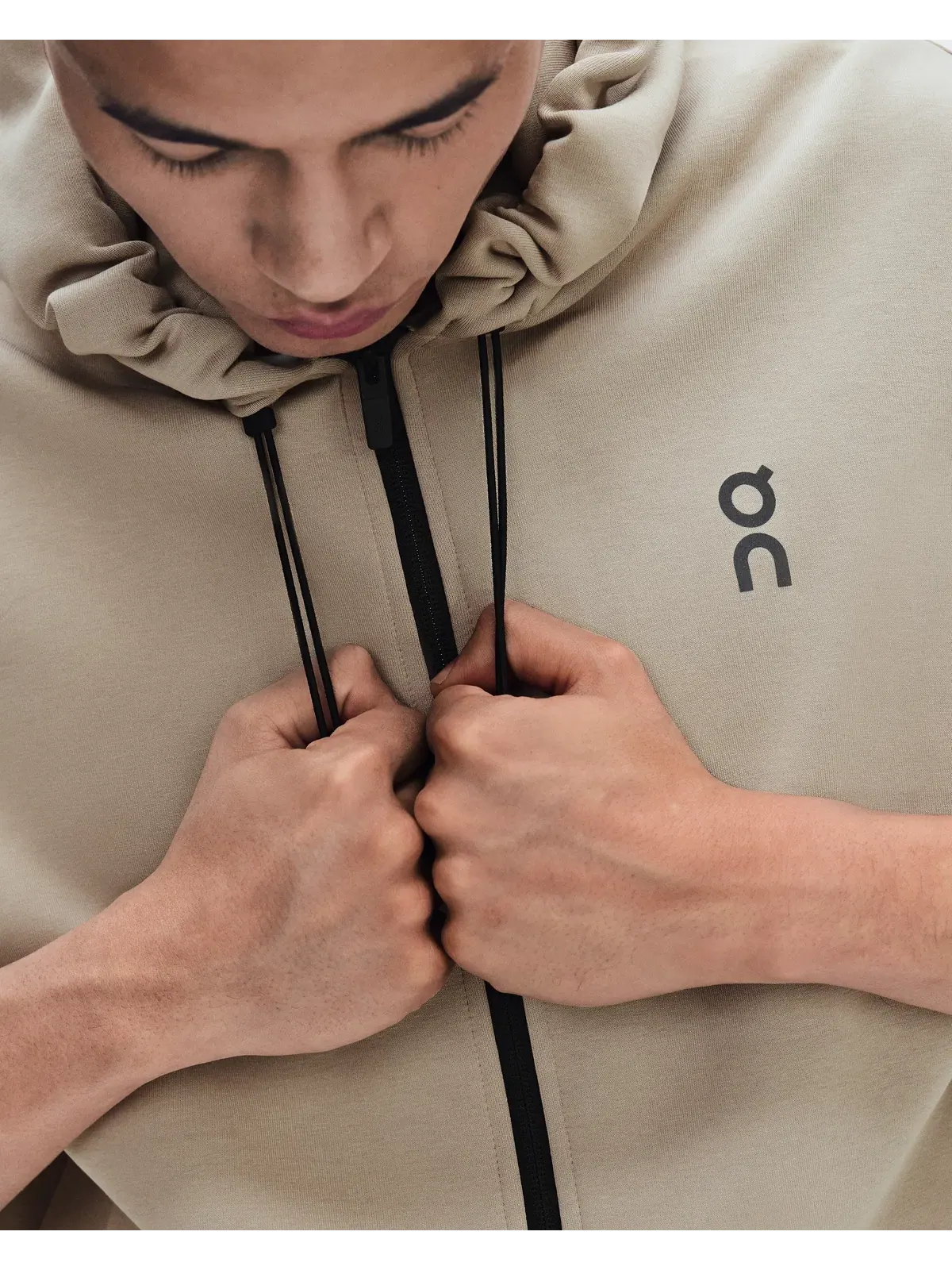 Мужское худи на молнии с карманами Focus Tech Zip Hoodie On — 3