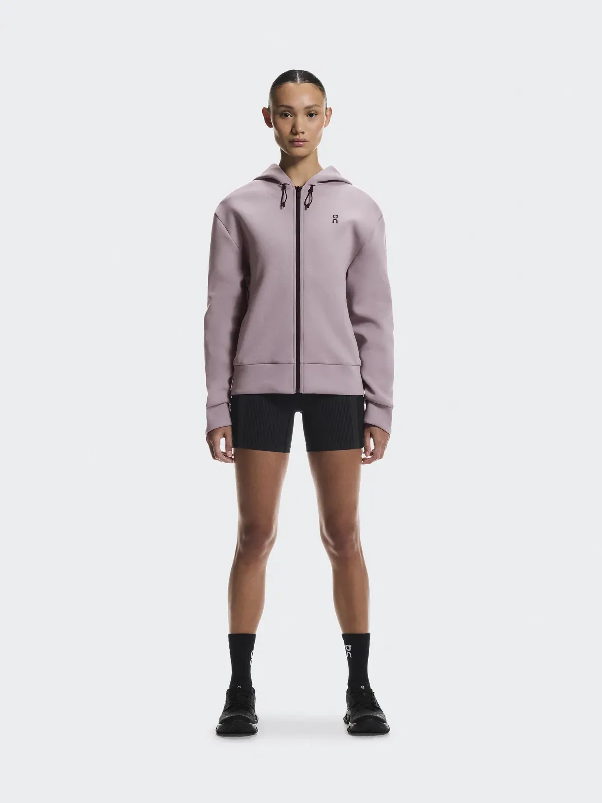 Женское худи на молнии с карманами Focus Tech Zip Hoodie On, Heron — 2