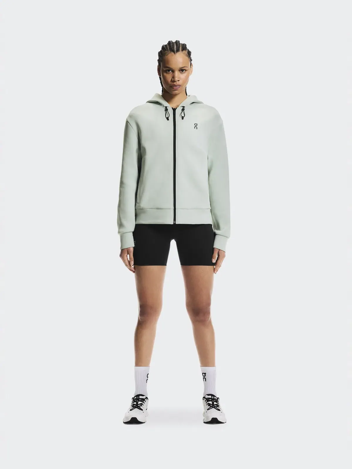 Женское худи на молнии с карманами Focus Tech Zip Hoodie On — 2