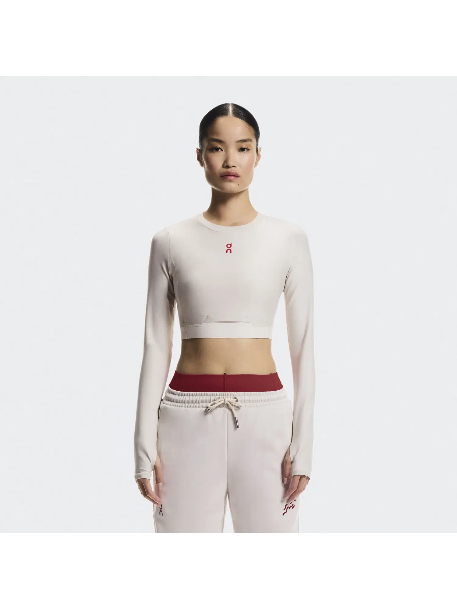 Женский тренировочный лонгслив укороченный с сетчатой вставкой Train Long Sleeve Crop Year of the Horse On — 8