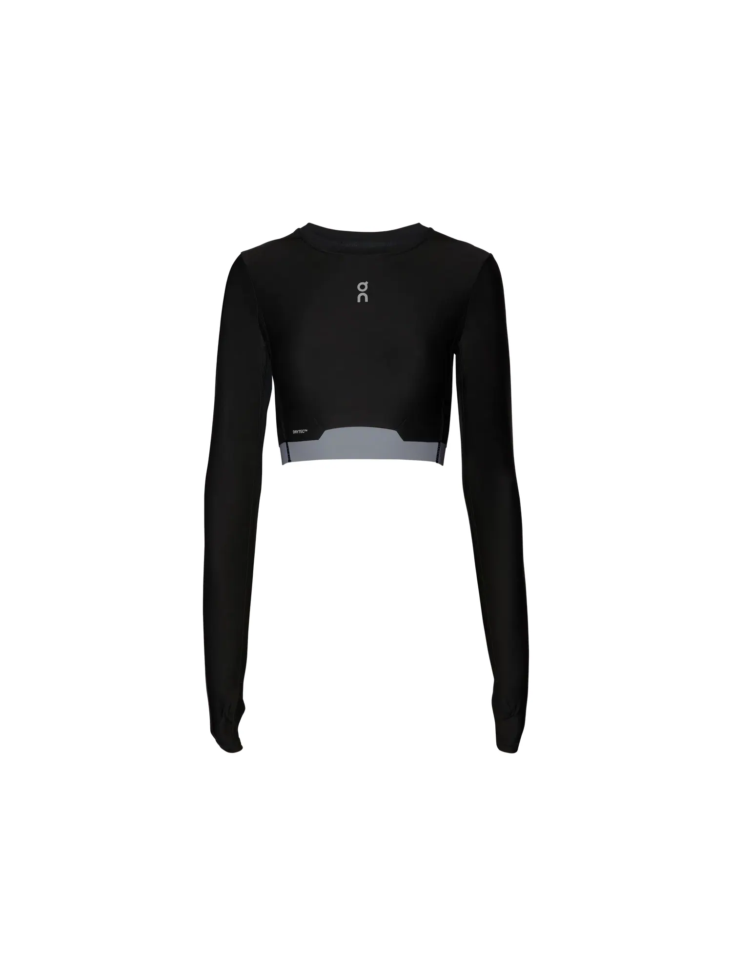 Женский лонгслив укороченный с сетчатой вставкой Train Long Sleeve Crop On — 1