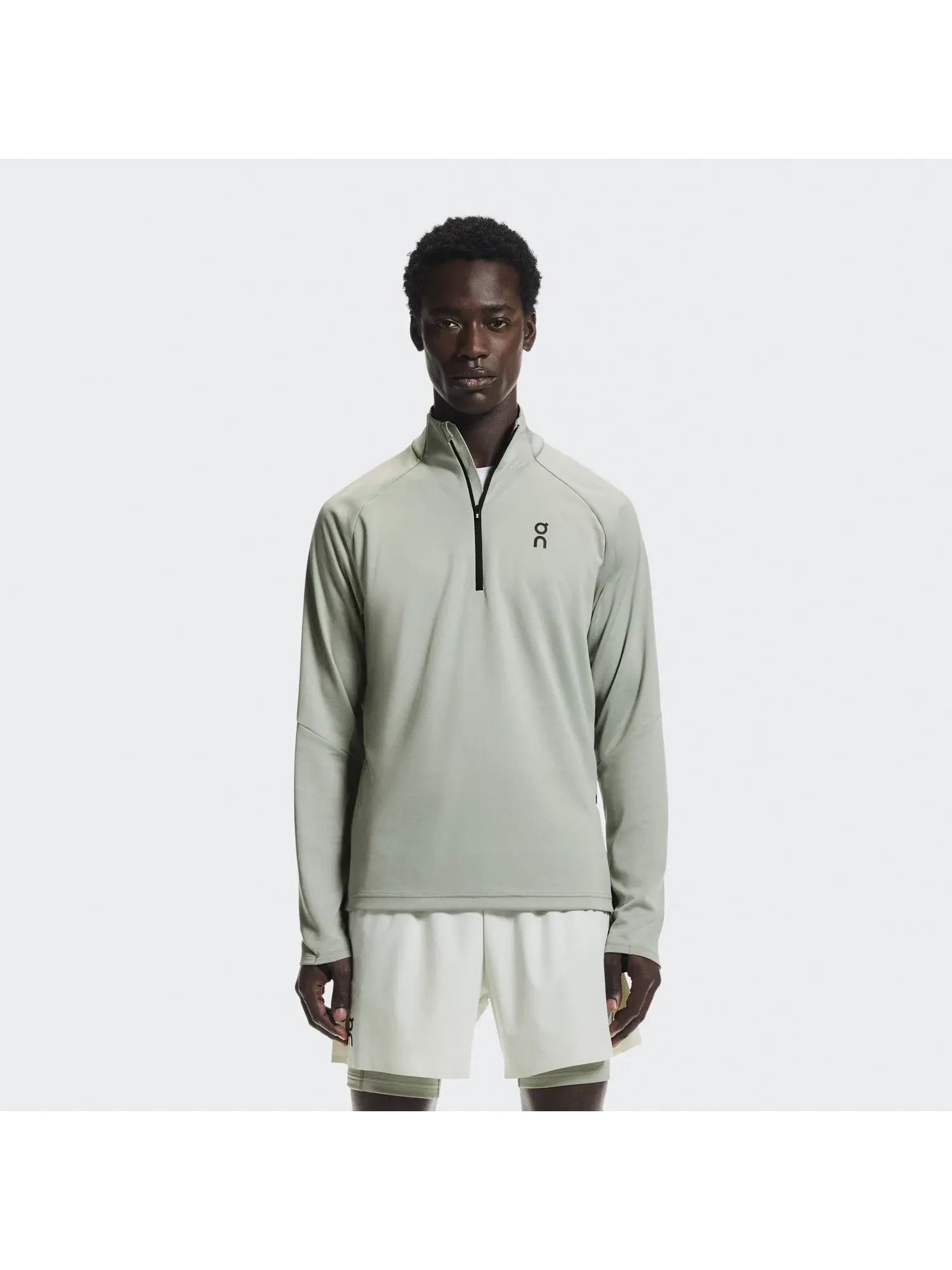 Мужская футболка с длинным рукавом с четверть-молнией Climate Shirt On, Tin — 9