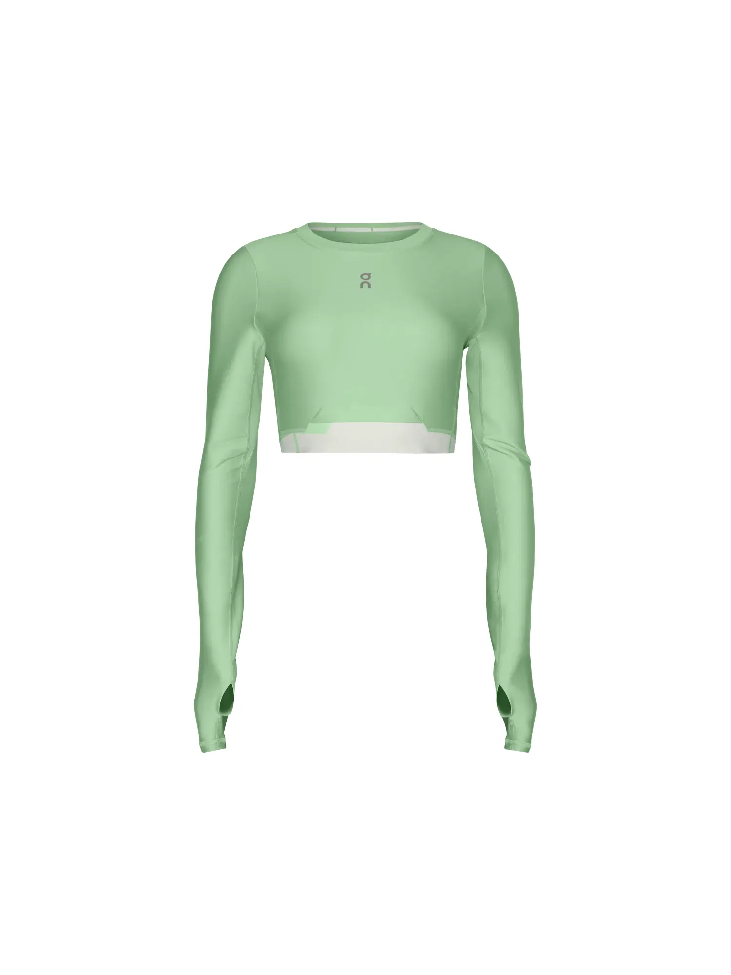 Женский лонгслив-кроп с сетчатой вставкой Train Long Sleeve Crop On, Creek — 1